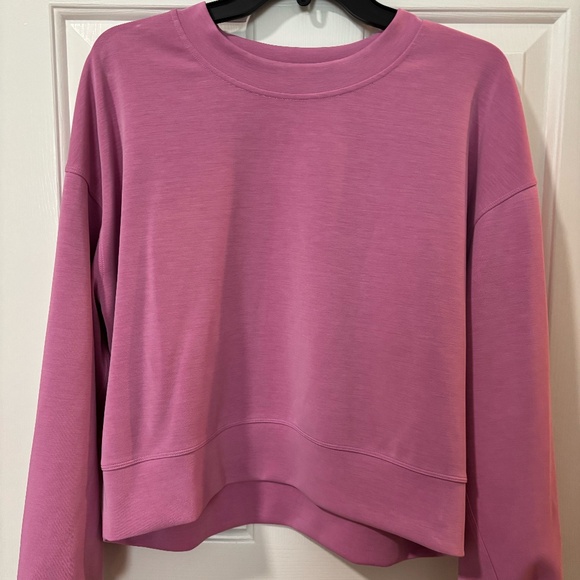 lululemon Softstreme Perfectly Oversized Cropped Crew Pink Blossom Size 6 - Picture 1 of 3